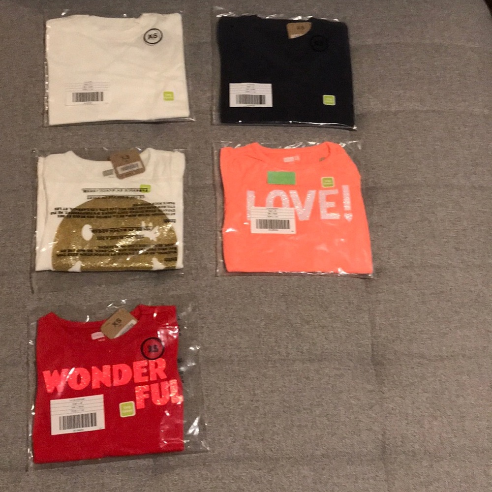 NWT Girls Size 4 BUNDLE - 5 long sleeve shirts